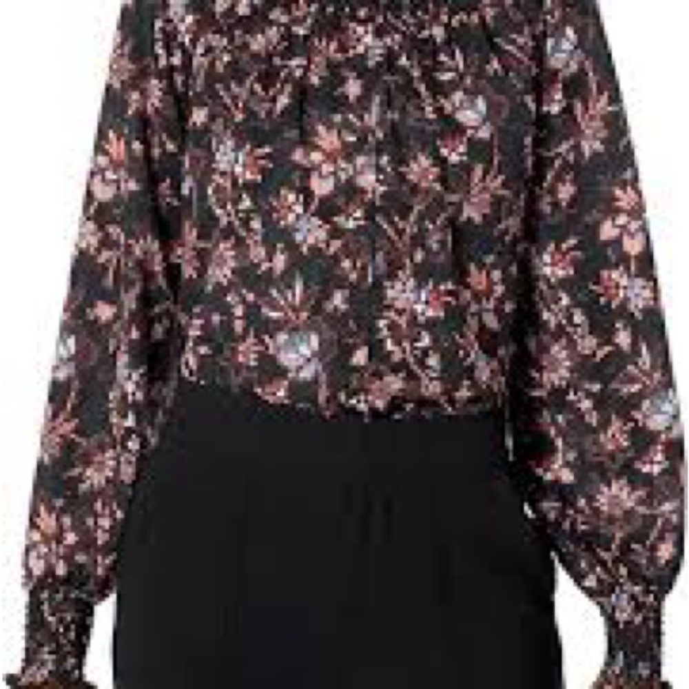 Derek Lam Collective Floral Black Blouse